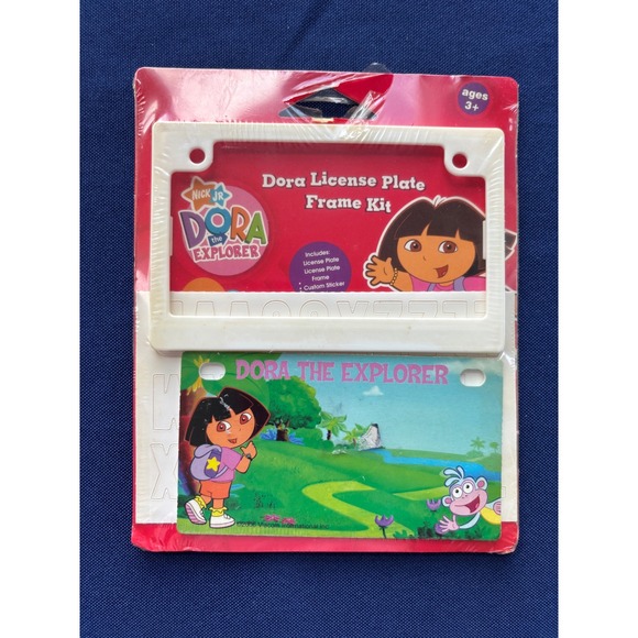 Nickelodeon Other - Vintage 2006 Dora the Explorer License Plate Frame Kit Nick Jr New Sealed 34017